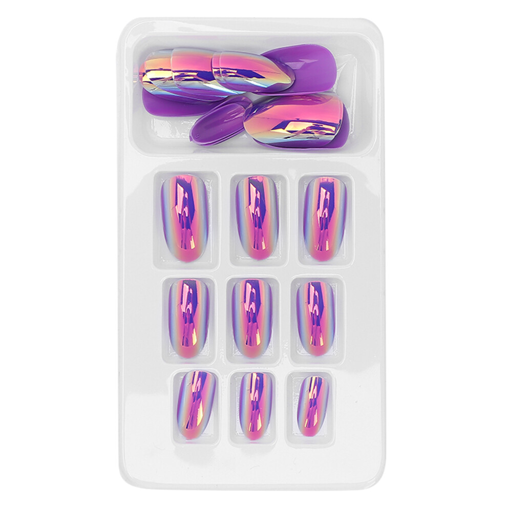 24pcs Bright Fake Nails Full Cover Detachable Tips Colourful Easy Application