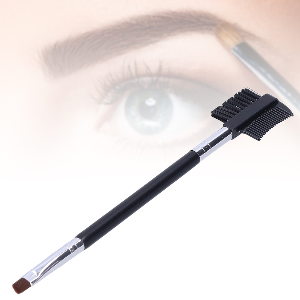Dual Purpose Eyebrow & Eyelash Makeup Brush Compact & Reusable Plastic Tool