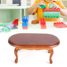 European Walnut Miniature Dollhouse Table 9.4cm for Kids Decor
