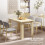 Homcom HOMCOM Dining Table for 4-6 People, Wood Effect Tabletop, Oak 5