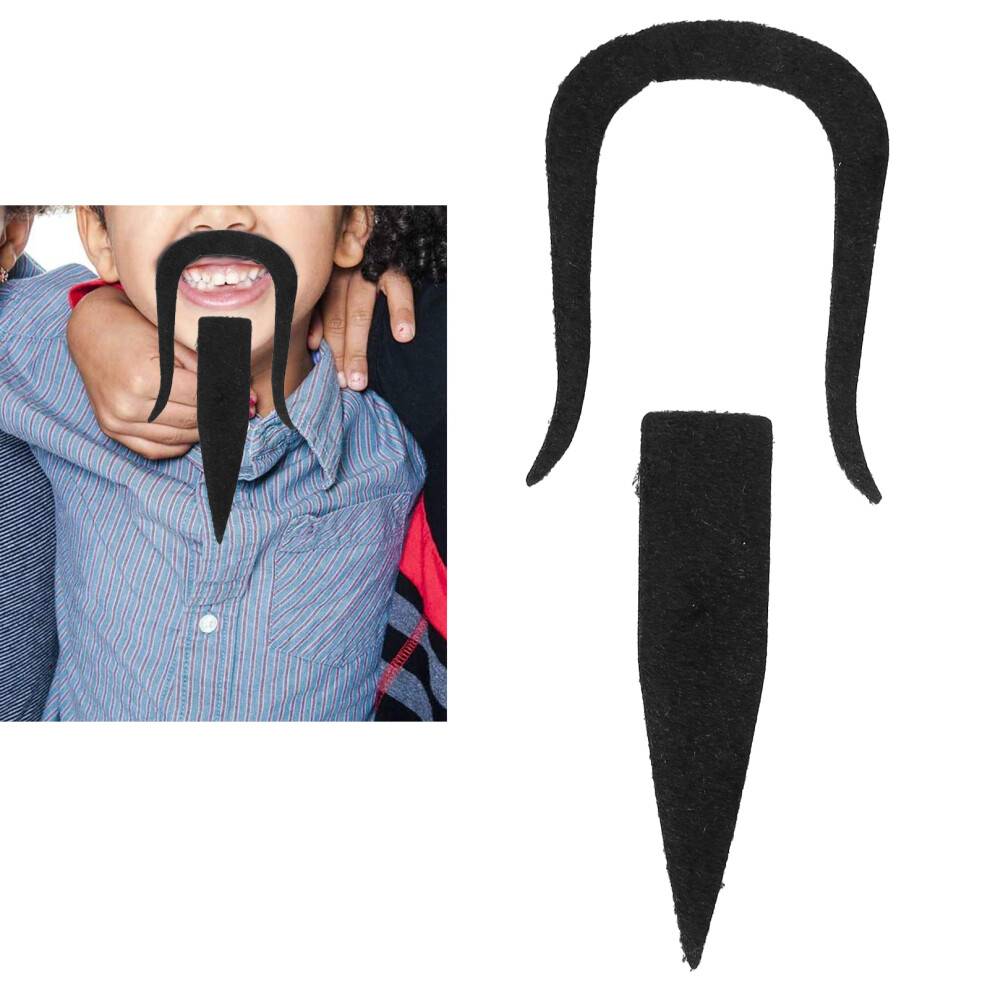 Unisex 2Pcs Flannel Fake Mustaches Set For Cosplay & Halloween Fun