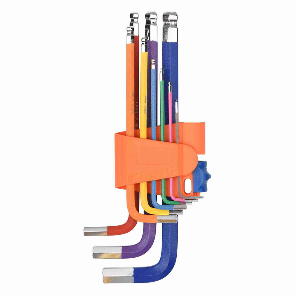 9Pcs Multicolor Metric Hex & Torx L-Key Set | Vanadium Steel 4941391502215