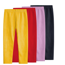 Peuter meisjes katoenen leggings 4-pack, effen kleur yoga- en dansbroekjes, elastische comfortabele leggings, lange pijpen, geel, maat 11 jaar