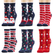 par julstrumpor för kvinnor bomullssockor vintervarma julgolvsockor jul- och nyårspresent till flickor