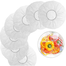 100 Reusable Bowl Covers - Food Cover Stretch Edging, Stretchable Plastic Wrap, Elastic Storage Wraps for Storage Containers –One Size Universal