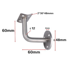 Home Essentials Silver Stair Handrail Bracket Bannister Wall Support Hand Rail Balustrade Strong 60X60Mm
