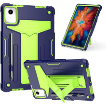 Lenovo Tab M11 11"-Hülle (TB-330FU/TB-331FC) – Hybrid-Schutzhülle mit integriertem Ständer, Marineblau/Grün