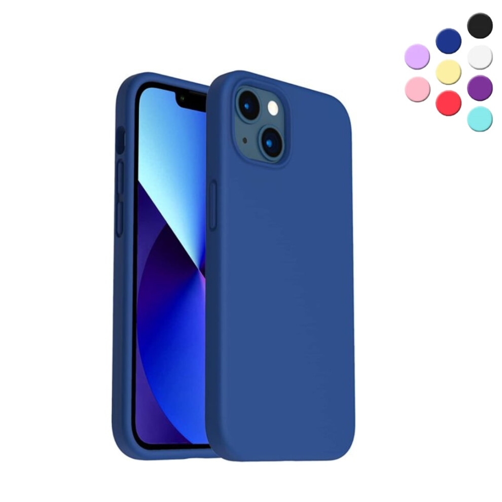 Compatible With Iphone 13 Silicone Case (6.1"), Shock-Absorbent, Slim Protective, Navy Blue 9448483572613