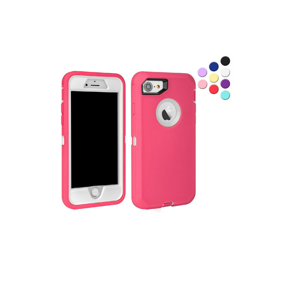 Heavy Duty Shockproof Case For Iphone Se/8/7 Â 3-Layer Rubber, Shatter Resistant, Tough Armour, Pink 9448483572828