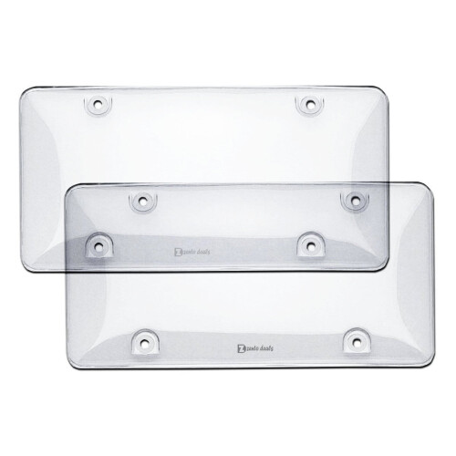 Transparent Car License Plate Frame Set – Compatible with Most Vehicles
