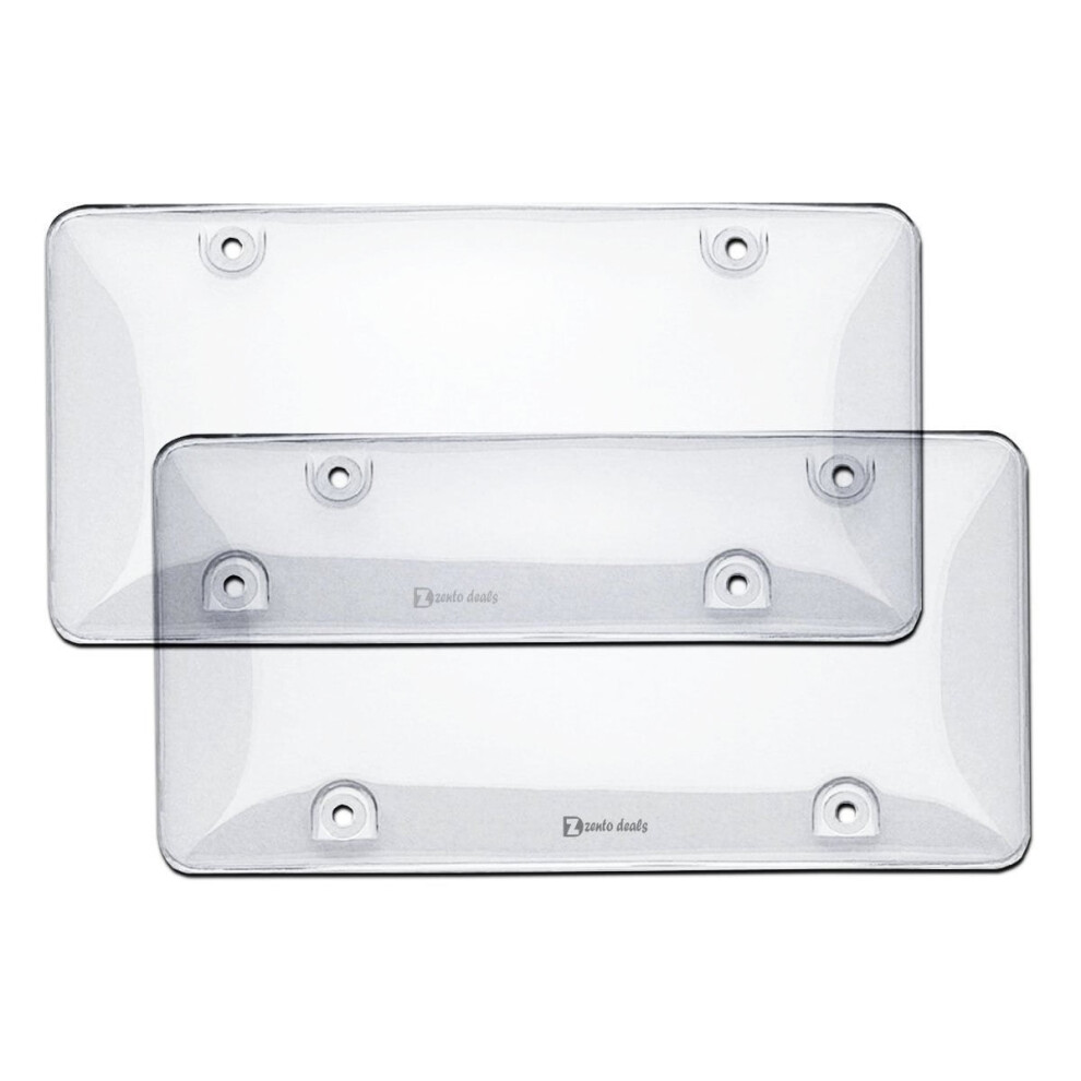 Transparent Car License Plate Frame Set Â Compatible With Most Vehicles Black 9448483574846