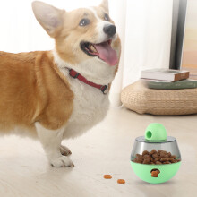 Comedero giratorio de plástico para mascotas, juguete interactivo tipo rompecabezas con fugas de comida para gatos y perros, comedero lento y
