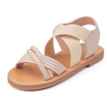 Sommersandaler for småjenter, lette og komfortable, utendørs leke- og skolesko, småbarns- og barnevennlig design, beige, 2,5-3 år