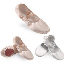 Paar Ballerinaschuhe, atmungsaktive Satin-Ballerinaschuhe, flach für Erwachsene, rosa, für Hochzeiten