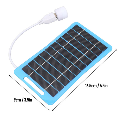 Portable Blue Solar Panel with Light Handle 5V 5W USB Charger 1