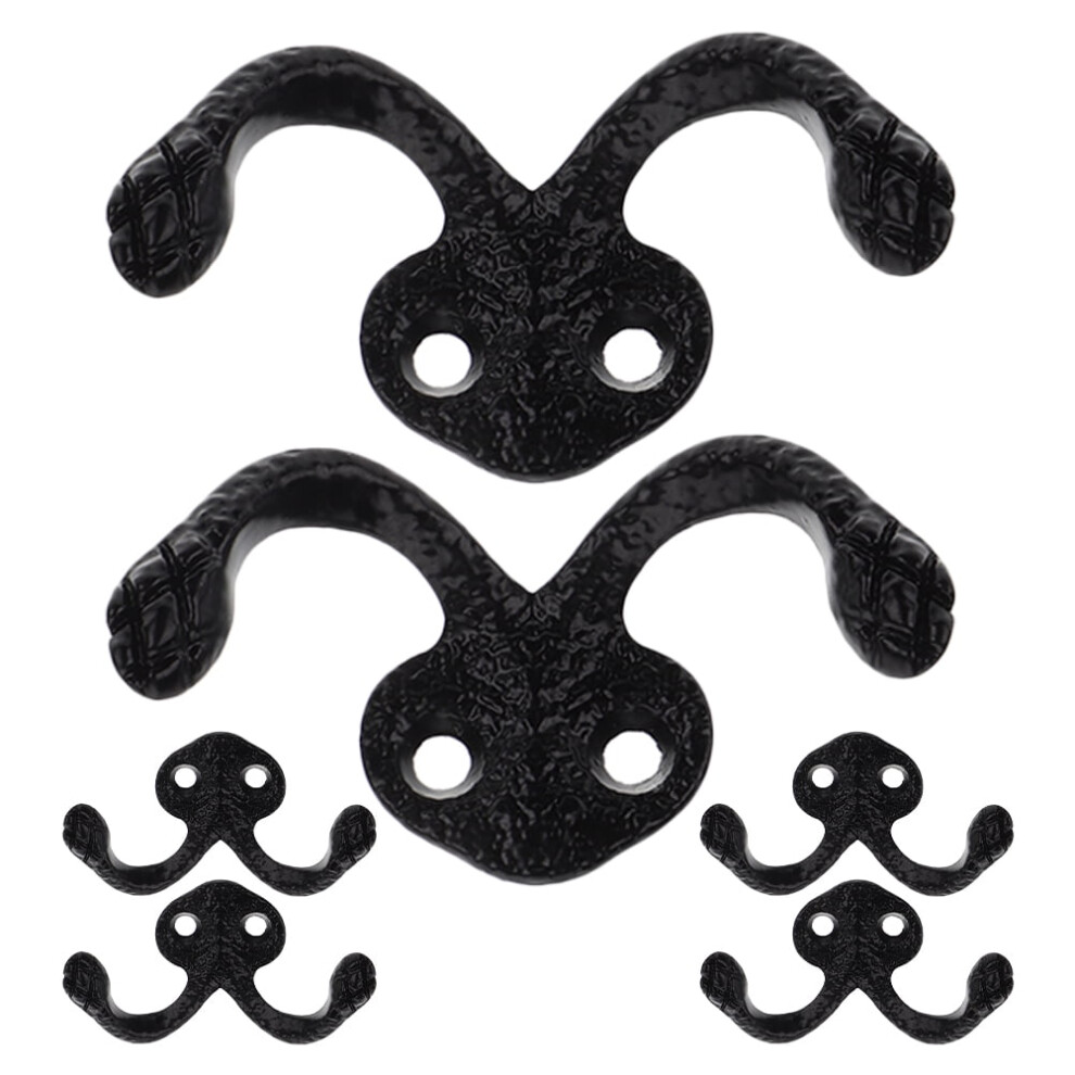 6Pcs Wall Mounted Hooks Zinc Alloy Double Hooks For Bathroom Towels Coat And Hat Hangers Wall Hooks Alloy Wall Mounted Hooks Dual-Hooks 9448483788106