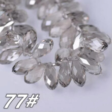12x6mm 16x8mm 20x10mm 25x12mm Teardrop Faceted Crystal Glass Loose Pendant Beads-77# Light Gray-12x6mm (30pcs)