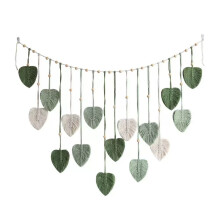 Clearance Under $10 Boho Wall Hanging—Woven Tapestry with Leaves, Feathers & Tassels, Handmade, Compatible with Nursery, Bedroom, Living Room
