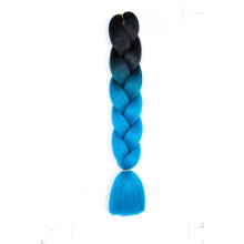 3-Pack 100g Each 24-Inch Premium Heat-Resistant Synthetic Braiding Hair, Ideal for Twist & Crochet Braids, Women's Hair Extensions ,Black to Blue