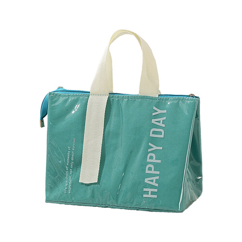 Green Portable Lunch Bag with Thermal Insulation and