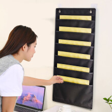 WZXPWT 6-Pocket Wall File Organizer, Hanging Document & Magazine Holder, Wall-Mounted Storage for Office/Home, Stylish System with Hooks