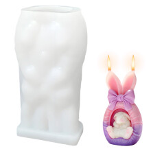 3D Bunny Bow Silicone Mold for Candle Resin Plaster