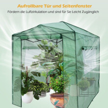 Tragbares Pop-up-Gewächshaus Begehbares Gartengewächshaus 180 x 250 x 230 cm Grün