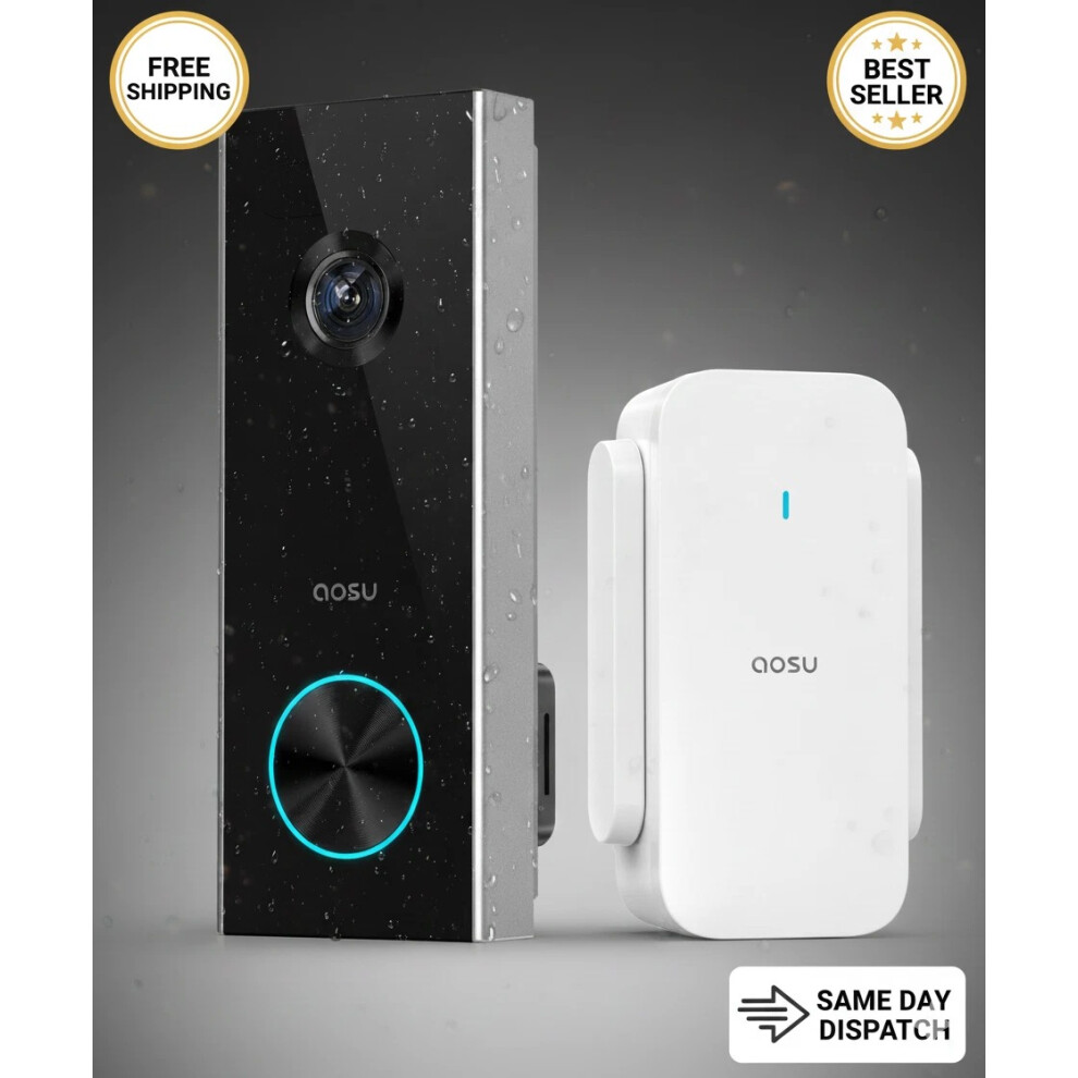 Aosu Wireless Doorbell Camera 2K Hdhuman Detection 94296198