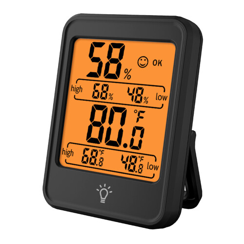 Digital Indoor Temperature Humidity Meter with Large LCD Display, 80*59*23mm 2