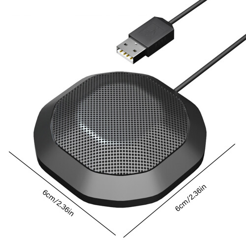 360 USB Microphone with Touch Mute, Black, 48KHz, Compact 1