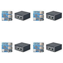 4X NanoPi R2S Router RK3328 1GB DDR4 RAM with CNC Metal Case Router Dual Gigabit Port SBC OpenWrt System