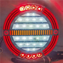 6pcs Round LED Trailer Tail Light with Brake Light DRL Flow Turn Signal Lamp Car Truck Ships Bus Boat Caravan 12V 24V