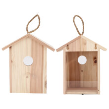 Outdoor Wooden Bird House with Powerful Suction Cup Garden Yard Decoration