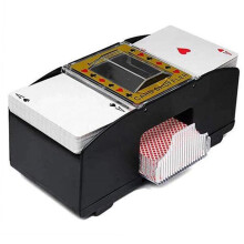 2 Decks Automatic Card Shuffler Automatic Playing Cards Shuffler Mixer Games Poker Sorter Machine Dispenser for Travel