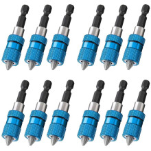 12PCS 60mm Drywall Screw Bits Setter Magnetic Bit Holder 1/4 Inch Hex Shank Driver Bits Adjustable Depth Screw Holder