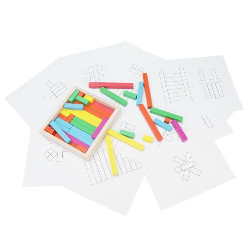 Colorful Wooden Counting Sticks for Kids - Hands-On Math Learning Kit 1