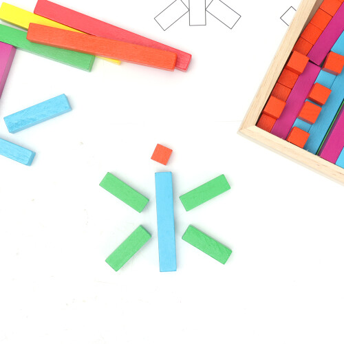 Colorful Wooden Counting Sticks for Kids - Hands-On Math Learning Kit 2