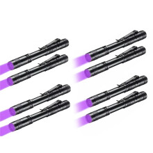 UV-Taschenlampe mit Stiftclip, Tragbar, Gebraucht, Violettes Licht, Haustierurin- und Skorpiondetektor, UV-Lampe, 8 Stück