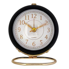 Orologi, Piccolo Orologio da Tavolo Retrò con Retroilluminazione, Design Semplice e Carino, con Luce Notturna, Silenzioso, Senza Ticchettio,