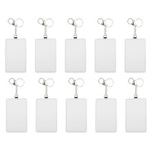 10Pcs Dye Sublimation Rectangle Portable Transportation Card Holder Work Card Holder Printable Card Holder Keychain