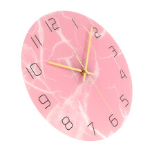 Pink Acrylic Wall Clock 30x30cm Silent Sweep for Home & Shops