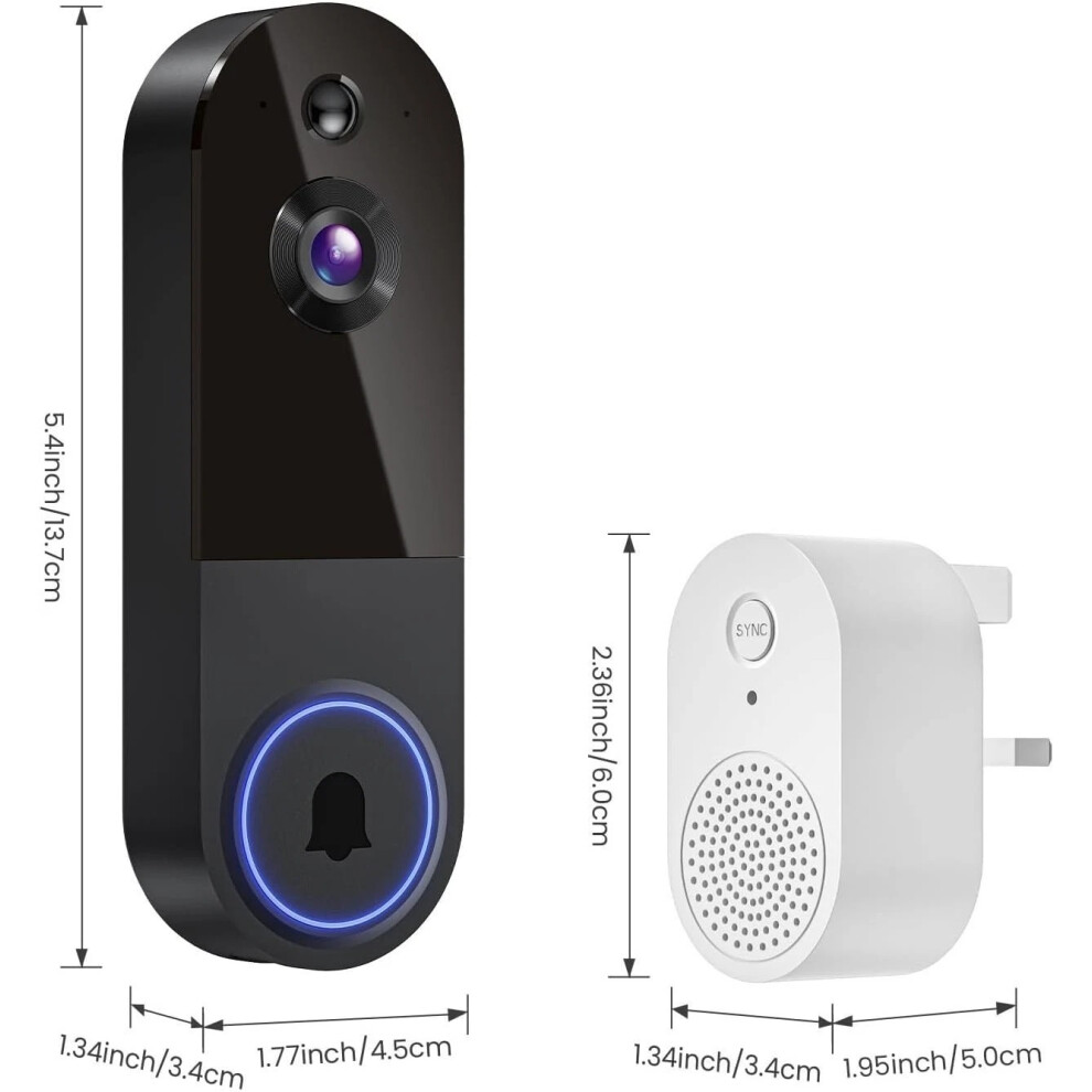 1080P Wifi Doorbell Camera 2Way Audio Ai Detection 14275715