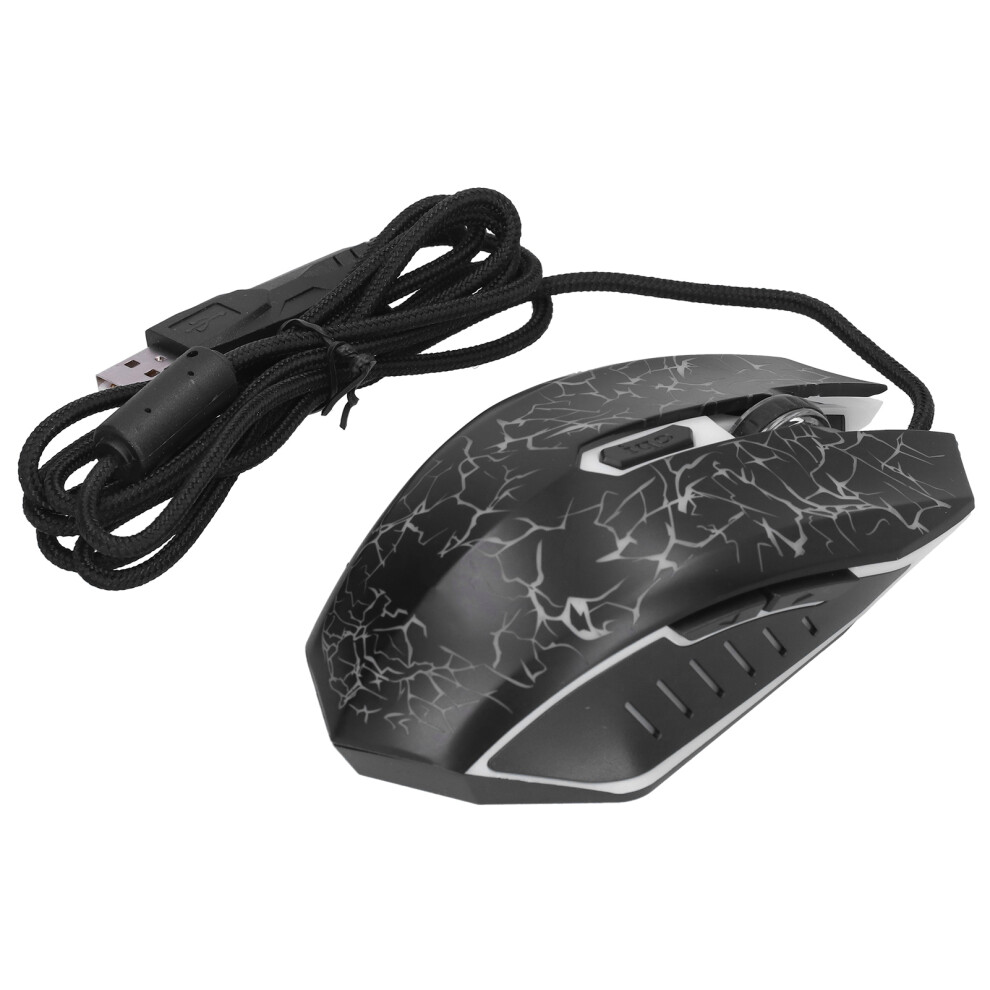 Colorful Glowing Wired Gaming Mouse 4000Dpi Usb Optical Computer Accessories Black 5051391505709