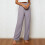 Linen Pants Women   Wide Leg Drawstring Elastic-Dark Blue M 3