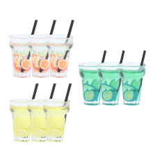 Miniature Dollhouse Resin Drink Cups Set - 3 Colors, 1.5 cm, For Ages 3+