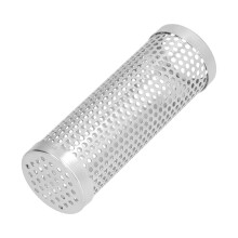 Großer Kapazitäts-Körbchen für Rauch, zylindrisch für Grill, 15,3 x 5,3 cm, Edelstahl