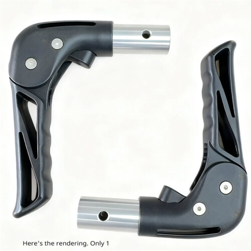 2X Wheelchair Accessories: Folding Plastic Handle with Button Structure for Sports Wheelchairs 2