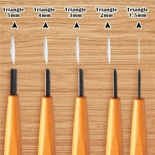 10 Pcs Carving Tools Set - Triangular Linoleum & Wood Carving Knifes Chisel V Shaped Tools for Linocut Printmaking 2