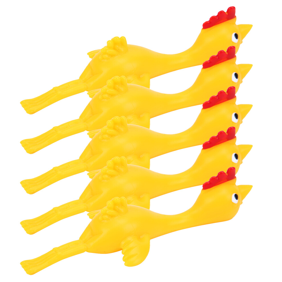 5pcs Kids Chicken Stretchy Toys Elastic Funny Chicks 110x45mm