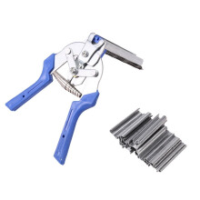 2X Hog Ring Plier Tool with 1200pcs M Clips Staples Chicken Mesh Cage Wire Fencing Anti-Slip Handle Hand Tools